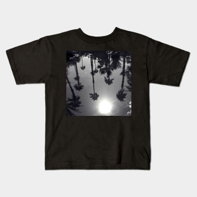 Palm Tree Reflection Kids T-Shirt by rosedew